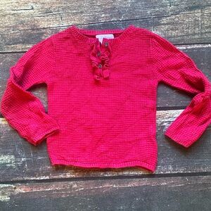 Tommy Bahama Girls Waffle Knit Long Sleeve Top w/Buttons and Ruffles Size 3T